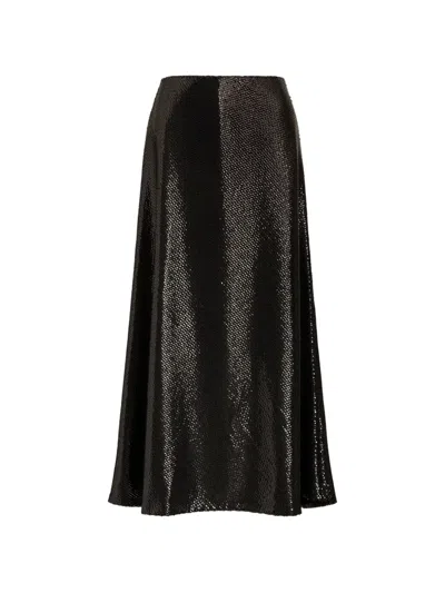 Alberta Ferretti Sequin-embellished Skirt In Black