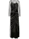 Alberta Ferretti Woman Maxi Dress Black Size 6 Polyamide In Gray