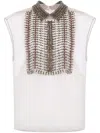 Alberta Ferretti Sequinned Semi-sheer Top In Grey
