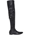 Alberta Ferretti Sequinned Thigh-high Boots In Black