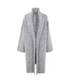 Alberta Ferretti Herringbone Textured Long Sleeve Coat In Gray