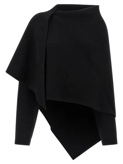 ALBERTA FERRETTI SHAWL CARDIGAN SWEATERS AND CARDIGANS BLACK