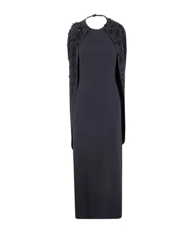 Alberta Ferretti Shawl Dress In Multi