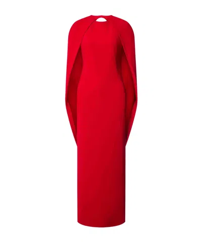 Alberta Ferretti Shawl Dress In Red