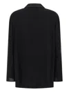 Alberta Ferretti Shawl-lapel Silk Blazer In Black