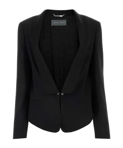Alberta Ferretti Shawl-collar Single-breasted Tailored Blazer In Black
