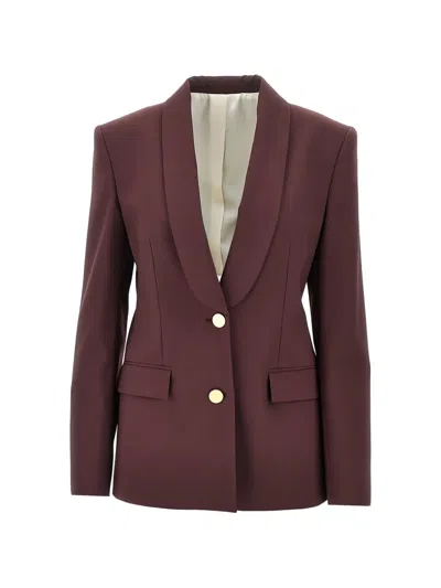 Alberta Ferretti Shawl-lapel Button-up Jacket In Red