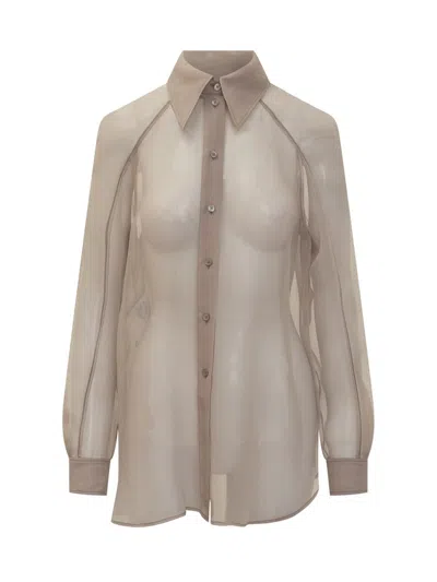 Alberta Ferretti Silk Shirt In Beige