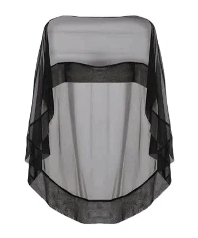 Alberta Ferretti Sheer Patchwork Cover-up In Black