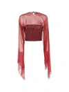 SHEER-PANELLED LAYERED BLOUSE