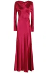 Alberta Ferretti Shiny Satin Dress In Multi