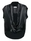 Alberta Ferretti Satin-effect Twist Blouse In Black