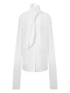 Alberta Ferretti Long Sleeve Collarless Shirt With Scarf Detail