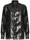 Alberta Ferretti Sequin Embellished Long Sleeve Top In Black