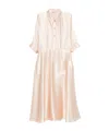 Alberta Ferretti Satin Midi Dress In Neutral