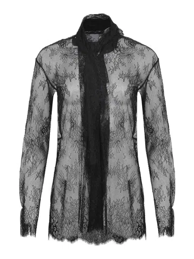 Alberta Ferretti Shirt Made Of  Lace In Black