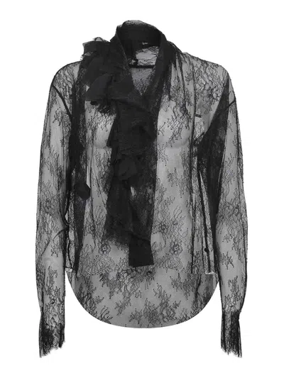 Alberta Ferretti Shirt Made Of Lace In Black