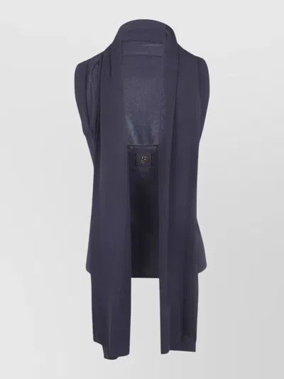 Alberta Ferretti Shirt Top Cape Style Draped Front In Multi