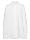 Alberta Ferretti Cut-out And Embroidery Detailed Shirt In Cotton Blend In White