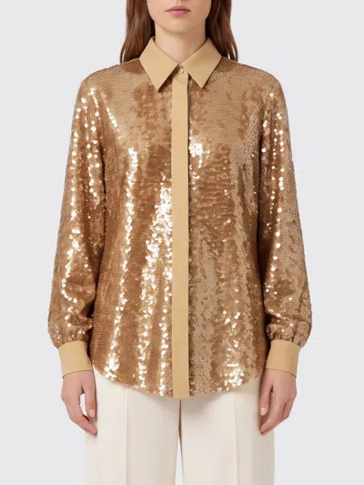 Alberta Ferretti Shirt Woman Color Brown In Gold