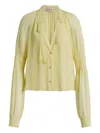 Alberta Ferretti Tie-neck Top In Yellow