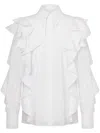 Alberta Ferretti Ruffled White Shirt With Dramatic Detailing