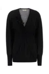 Alberta Ferretti Alberta Ferreti Black Wool Blend Sweater In Animal Print