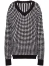 Alberta Ferretti Drop-shoulder Patterned-intarsia Jumper In Black