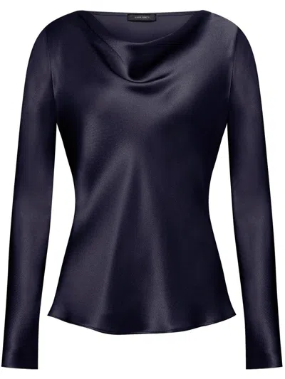 Alberta Ferretti Satin Blouse Clothing In Blue
