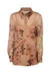 Alberta Ferretti Tattoo-print Silk Shirt In Fantasia Rosa