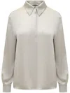 Alberta Ferretti Satin Shirt In Grey