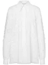 Alberta Ferretti Cut-out And Embroidery Detailed Shirt In Cotton Blend In White