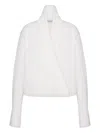 Alberta Ferretti White Cotton Blouse With Wrap Design In White