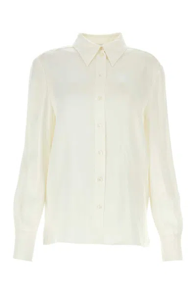Alberta Ferretti Long-sleeve Point-collar Shirt In Neutral
