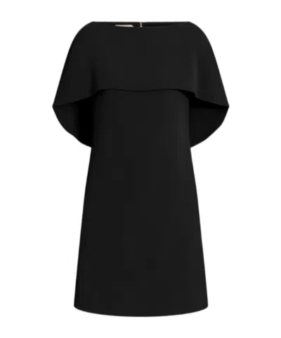 Alberta Ferretti Short Cape-detail Dress In Black