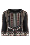 Alberta Ferretti Short Jacket With Embroidery In Black