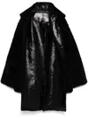 Alberta Ferretti Short Reversible Coat In Black