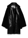 Alberta Ferretti Short Reversible Coat In Black
