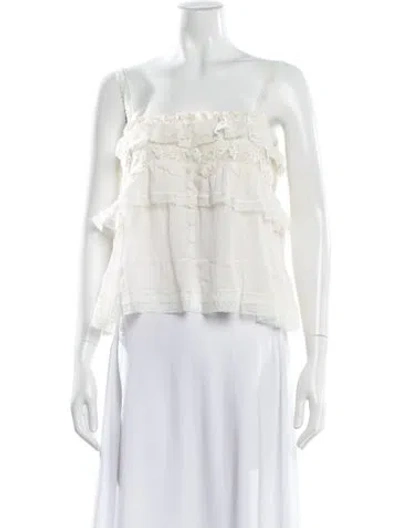 Pre-owned Alberta Ferretti Short Sleeve Blouse W/ Tags In White