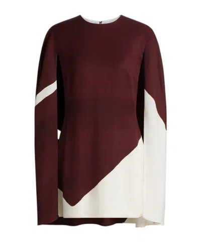 Alberta Ferretti Short Twill Dress With Foulard Print In Multi