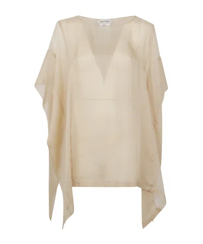 Alberta Ferretti Short-sleeved Cover-up In Neutral