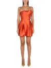 Alberta Ferretti Alberta Ferreti Shouldered Dress. In Red