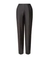 Alberta Ferretti Satin Trousers Embroidered Lapel In Black