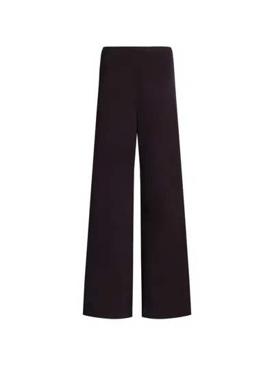 Alberta Ferretti Side-slit Trousers In Brown