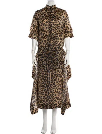 Pre-owned Alberta Ferretti Silk Animal Print Skirt Set W/ Tags In Multi