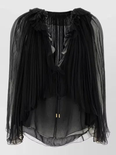 Alberta Ferretti Silk Blazer In Black