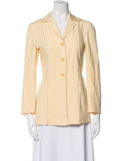 Pre-owned Alberta Ferretti Silk Blazer In Yellow