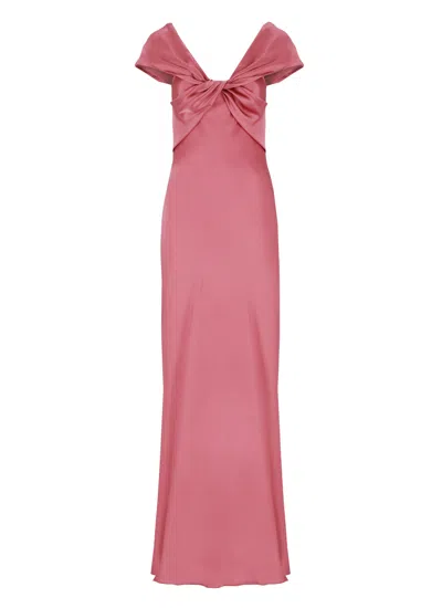 Alberta Ferretti Silk Blend Dress In Pink