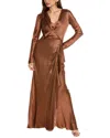 Alberta Ferretti Silk-blend Gown In Brown