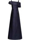 Alberta Ferretti Floor-length Silk Mikado Maxi Dress With Ruffle Hem